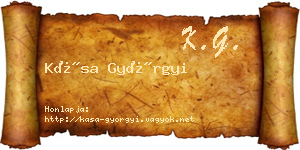 Kása Györgyi névjegykártya